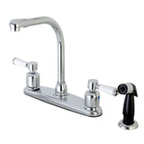 Paris Two-Handle 4-Hole 8" Centerset Kitchen Faucet with Side Sprayer