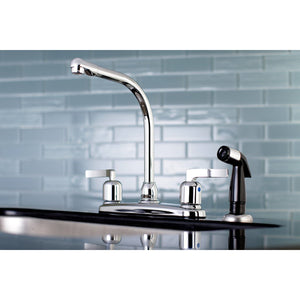 Centurion Two-Handle 4-Hole 8" Centerset Kitchen Faucet with Side Sprayer