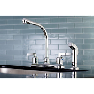 Centurion Two-Handle 4-Hole 8" Centerset Kitchen Faucet with Side Sprayer