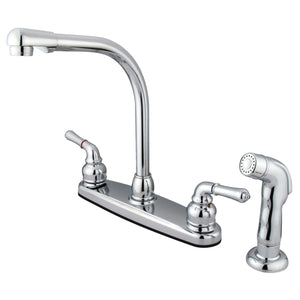 Americana Two-Handle 4-Hole 8" Centerset Kitchen Faucet with Side Sprayer