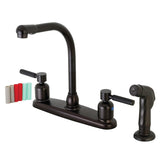 Kaiser Two-Handle 4-Hole 8" Centerset Kitchen Faucet with Side Sprayer