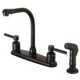 Concord Two-Handle 4-Hole 8" Centerset Kitchen Faucet with Side Sprayer