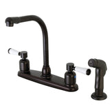 Paris Two-Handle 4-Hole 8" Centerset Kitchen Faucet with Side Sprayer