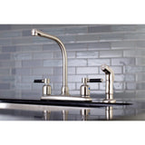 Kaiser Two-Handle 4-Hole 8" Centerset Kitchen Faucet with Side Sprayer