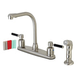 Kaiser Two-Handle 4-Hole 8" Centerset Kitchen Faucet with Side Sprayer