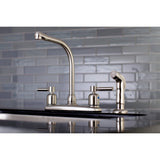 Concord Two-Handle 4-Hole 8" Centerset Kitchen Faucet with Side Sprayer