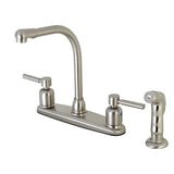 Concord Two-Handle 4-Hole 8" Centerset Kitchen Faucet with Side Sprayer