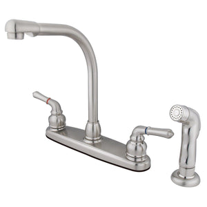 Americana Two-Handle 4-Hole 8" Centerset Kitchen Faucet with Side Sprayer