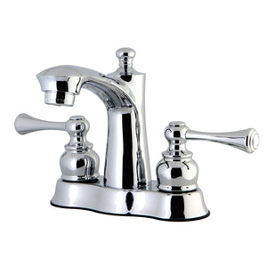 Vintage Double-Handle 3-Hole Deck Mount 4-Inch Centerset Bathroom Faucet with Pop-Up Drain