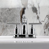 Manhattan Double-Handle 3-Hole Deck Mount 4-Inch Centerset Bathroom Faucet with Pop-Up Drain