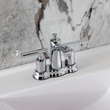 Manhattan Double-Handle 3-Hole Deck Mount 4-Inch Centerset Bathroom Faucet with Pop-Up Drain