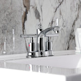 Manhattan Double-Handle 3-Hole Deck Mount 4-Inch Centerset Bathroom Faucet with Pop-Up Drain