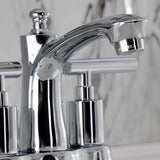 Manhattan Two-Handle 3-Hole Deck Mount 4" Centerset Bathroom Faucet with Pop-Up Drain