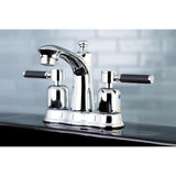 Kaiser Double-Handle 3-Hole Deck Mount 4-Inch Centerset Bathroom Faucet with Pop-Up Drain