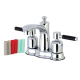 Kaiser Double-Handle 3-Hole Deck Mount 4-Inch Centerset Bathroom Faucet with Pop-Up Drain