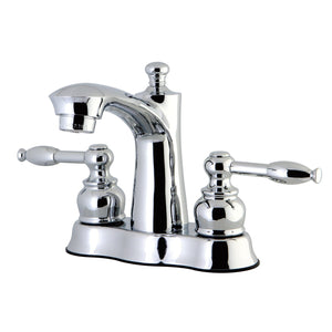 Knight Double-Handle 3-Hole Deck Mount 4-Inch Centerset Bathroom Faucet with Pop-Up Drain