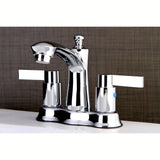 NuvoFusion Double-Handle 3-Hole Deck Mount 4-Inch Centerset Bathroom Faucet with Pop-Up Drain