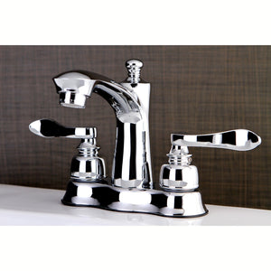 NuWave French Double-Handle 3-Hole Deck Mount 4-Inch Centerset Bathroom Faucet with Pop-Up Drain