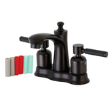 Kaiser Double-Handle 3-Hole Deck Mount 4-Inch Centerset Bathroom Faucet with Pop-Up Drain