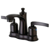 Centurion Double-Handle 3-Hole Deck Mount 4-Inch Centerset Bathroom Faucet with Pop-Up Drain