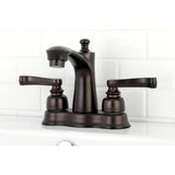 Royale Double-Handle 3-Hole Deck Mount 4-Inch Centerset Bathroom Faucet with Pop-Up Drain