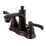 Royale Double-Handle 3-Hole Deck Mount 4-Inch Centerset Bathroom Faucet with Pop-Up Drain