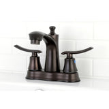 Jamestown Double-Handle 3-Hole Deck Mount 4-Inch Centerset Bathroom Faucet with Pop-Up Drain