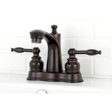 Knight Double-Handle 3-Hole Deck Mount 4-Inch Centerset Bathroom Faucet with Pop-Up Drain