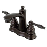 Knight Double-Handle 3-Hole Deck Mount 4-Inch Centerset Bathroom Faucet with Pop-Up Drain