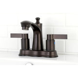 NuvoFusion Double-Handle 3-Hole Deck Mount 4-Inch Centerset Bathroom Faucet with Pop-Up Drain