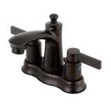 NuvoFusion Double-Handle 3-Hole Deck Mount 4-Inch Centerset Bathroom Faucet with Pop-Up Drain