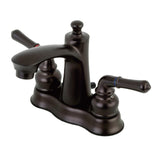 Naples Double-Handle 3-Hole Deck Mount 4-Inch Centerset Bathroom Faucet with Pop-Up Drain