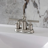 Manhattan Double-Handle 3-Hole Deck Mount 4-Inch Centerset Bathroom Faucet with Pop-Up Drain