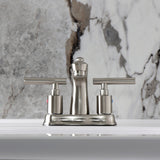 Manhattan Two-Handle 3-Hole Deck Mount 4" Centerset Bathroom Faucet with Pop-Up Drain