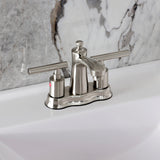 Manhattan Two-Handle 3-Hole Deck Mount 4" Centerset Bathroom Faucet with Pop-Up Drain