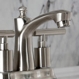 Manhattan Double-Handle 3-Hole Deck Mount 4-Inch Centerset Bathroom Faucet with Pop-Up Drain