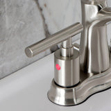 Manhattan Two-Handle 3-Hole Deck Mount 4" Centerset Bathroom Faucet with Pop-Up Drain