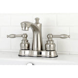 Knight Double-Handle 3-Hole Deck Mount 4-Inch Centerset Bathroom Faucet with Pop-Up Drain