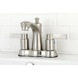 NuvoFusion Double-Handle 3-Hole Deck Mount 4-Inch Centerset Bathroom Faucet with Pop-Up Drain