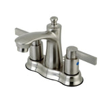 NuvoFusion Double-Handle 3-Hole Deck Mount 4-Inch Centerset Bathroom Faucet with Pop-Up Drain