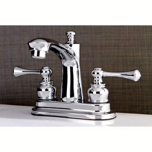 Vintage Double-Handle 3-Hole Deck Mount 4-Inch Centerset Bathroom Faucet with Pop-Up Drain