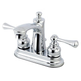 Vintage Double-Handle 3-Hole Deck Mount 4-Inch Centerset Bathroom Faucet with Pop-Up Drain