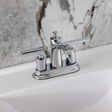 Manhattan Two-Handle 3-Hole Deck Mount 4" Centerset Bathroom Faucet with Pop-Up Drain