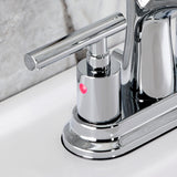 Manhattan Double-Handle 3-Hole Deck Mount 4-Inch Centerset Bathroom Faucet with Pop-Up Drain