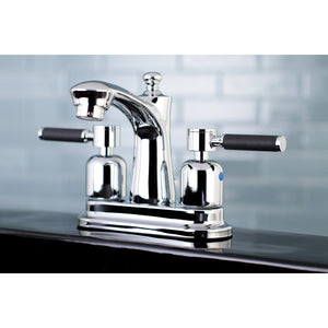 Kaiser Double-Handle 3-Hole Deck Mount 4-Inch Centerset Bathroom Faucet with Pop-Up Drain