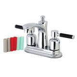 Kaiser Double-Handle 3-Hole Deck Mount 4-Inch Centerset Bathroom Faucet with Pop-Up Drain