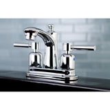 Concord Double-Handle 3-Hole Deck Mount 4-Inch Centerset Bathroom Faucet with Pop-Up Drain