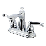 Royale Double-Handle 3-Hole Deck Mount 4-Inch Centerset Bathroom Faucet with Pop-Up Drain