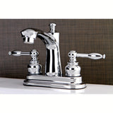 Knight Double-Handle 3-Hole Deck Mount 4-Inch Centerset Bathroom Faucet with Pop-Up Drain