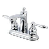 Knight Double-Handle 3-Hole Deck Mount 4-Inch Centerset Bathroom Faucet with Pop-Up Drain